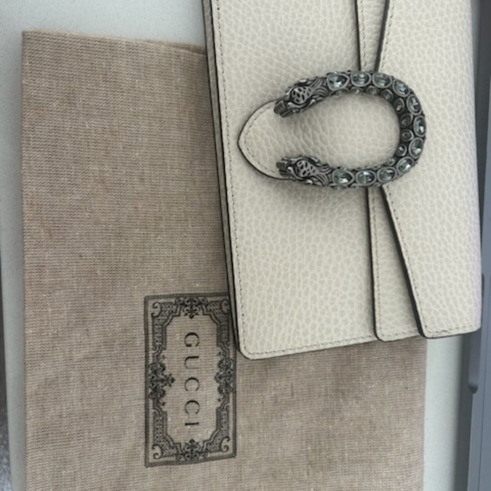 GUCCI DIONYSUS SUPER MINI LEATHER BAG (Color White Leather)